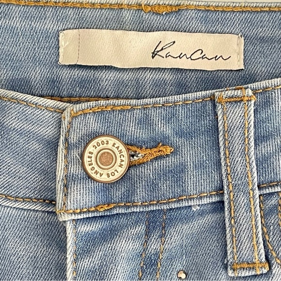 Kancan Skinny Jeans 26 Embellished Pearl High Rise Distressed Stretch Denim - Picture 10 of 11